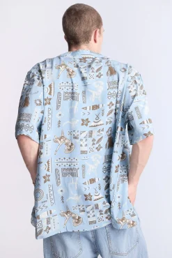 Arsenic Mens Hawaiian Print Button-Up