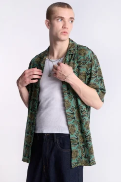Arsenic Mens Kaleidoscope Print Button-Up