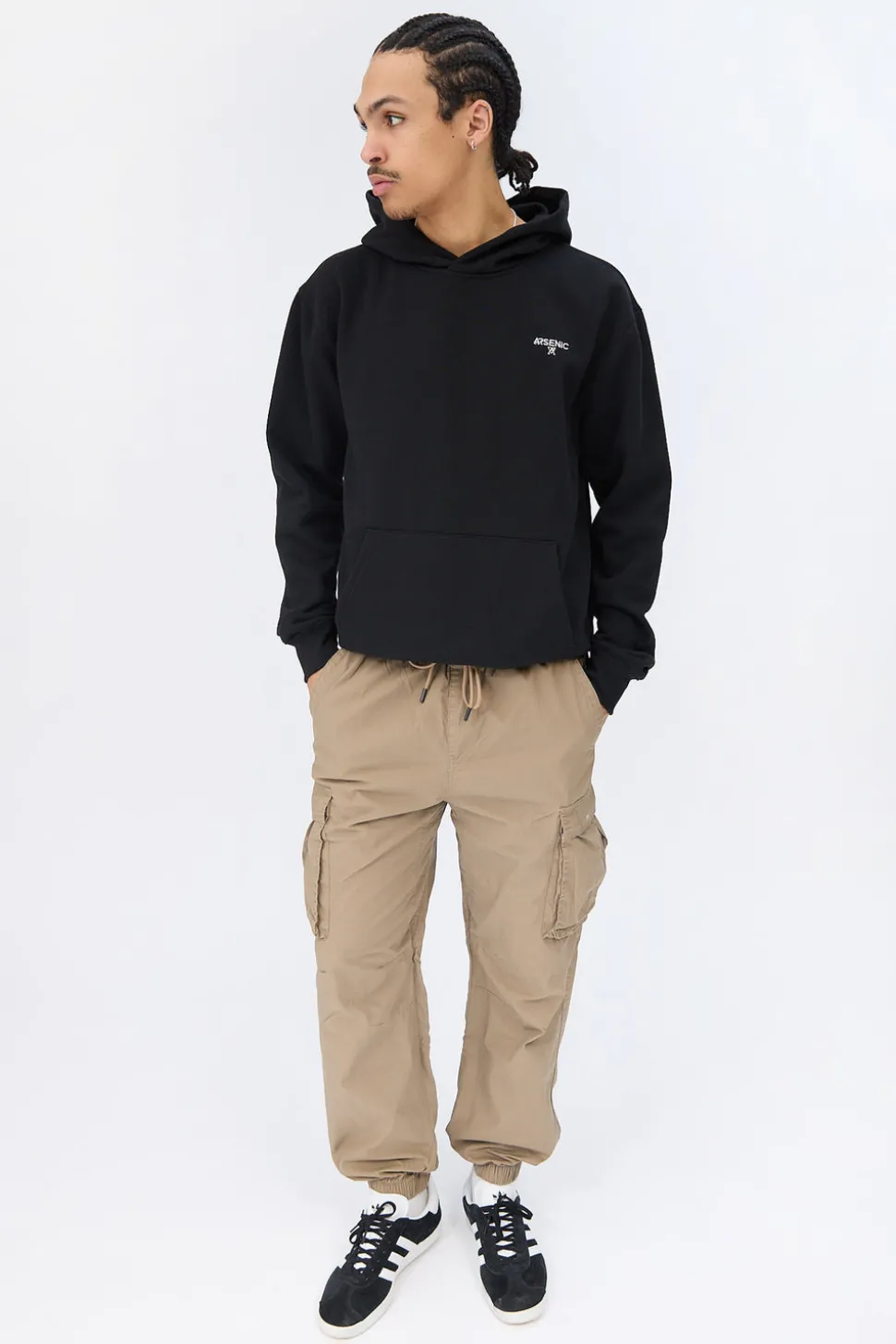 Arsenic Mens Poplin Cargo Jogger