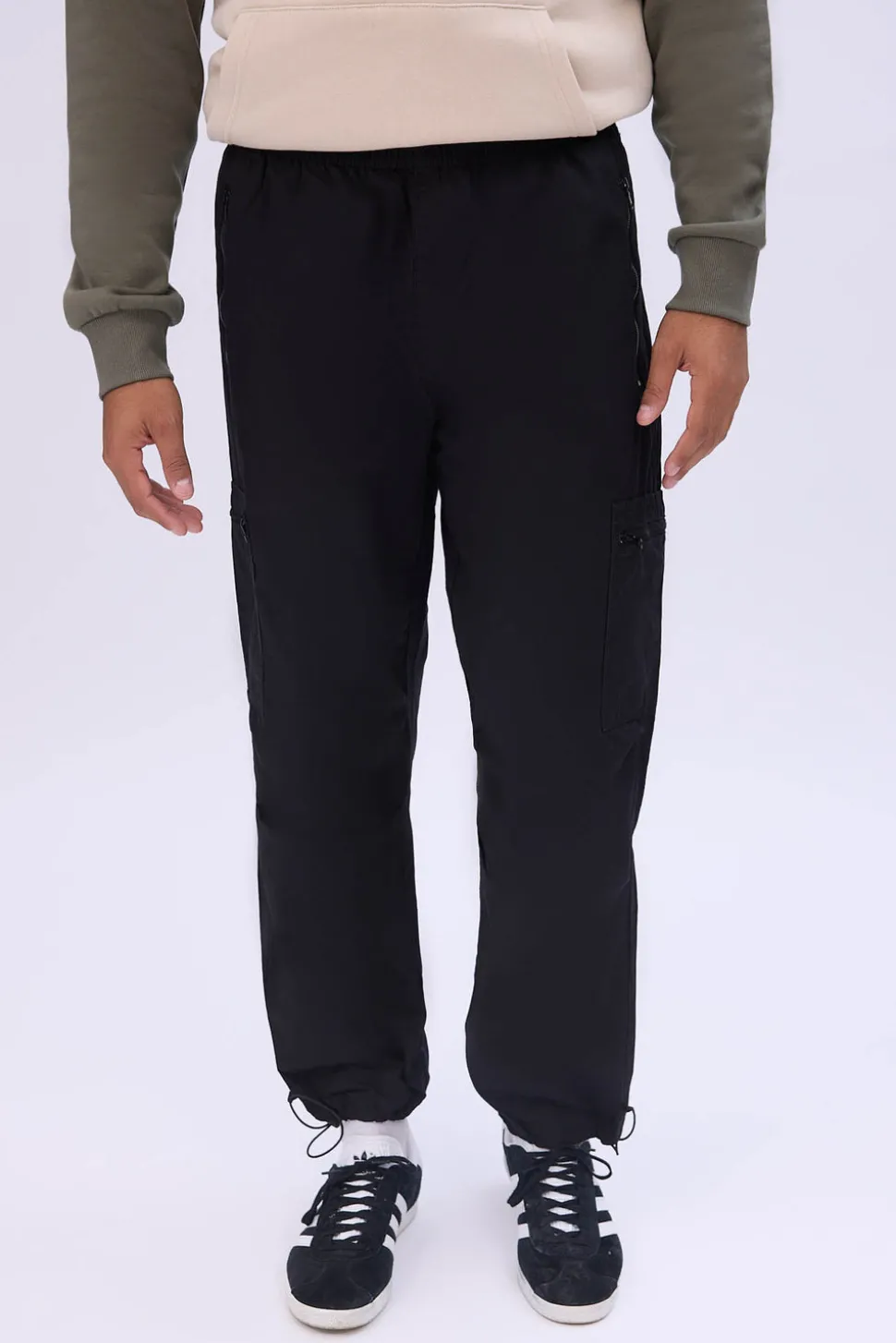 Arsenic Mens Poplin Zipper Cargo Pant