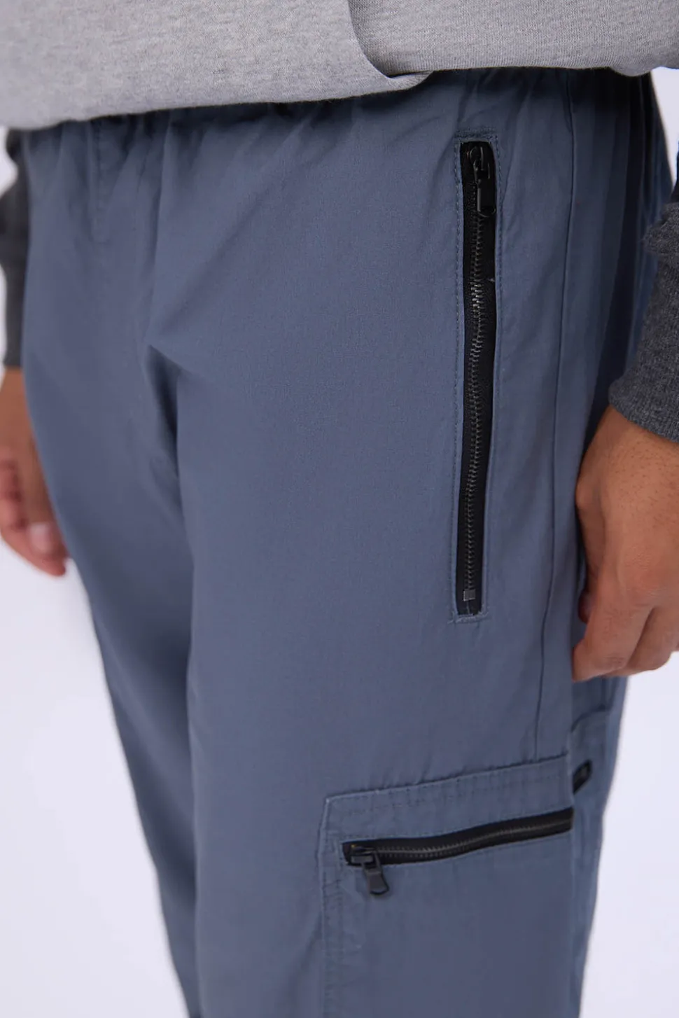 Arsenic Mens Poplin Zipper Cargo Pant