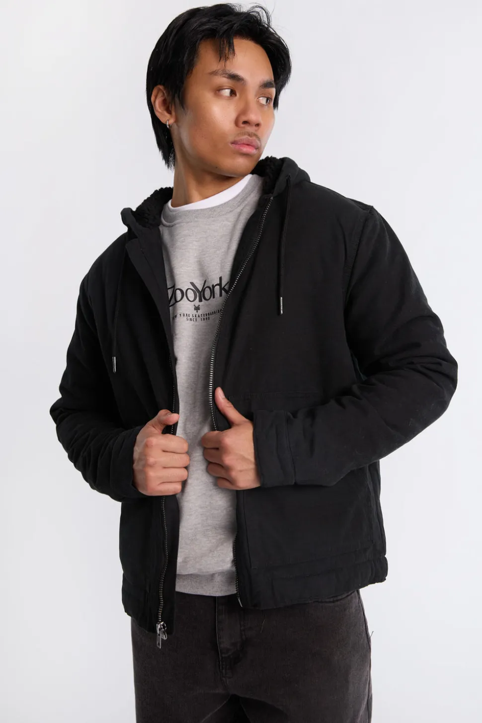 Arsenic Mens Sherpa Lined Twill Jacket