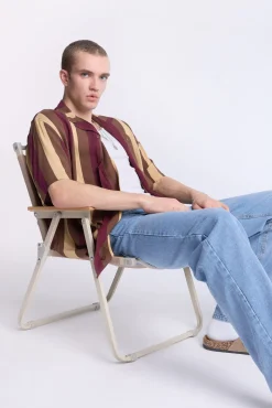 Arsenic Mens Striped Button-Up