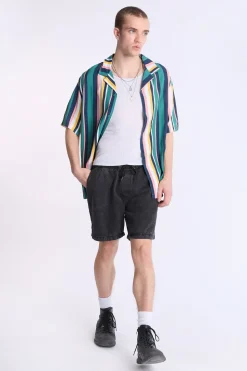 Arsenic Mens Vertical Stripes Button-Up