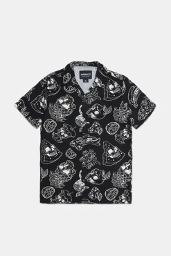 Arsenic Youth B&W Fruit Skulls Button-Up