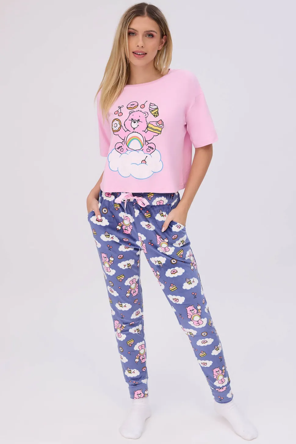 Care Bears 2-Piece Pajama Tee & Velour Jogger Set