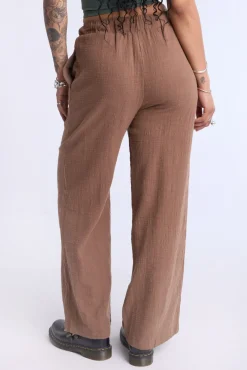 Cotton Gauze Wide Leg Pant