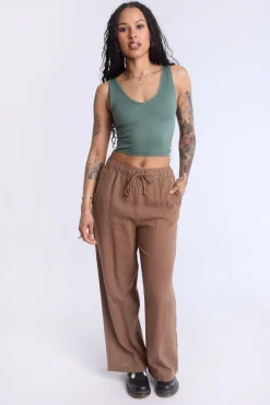 Cotton Gauze Wide Leg Pant