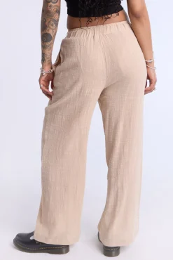 Cotton Gauze Wide Leg Pant