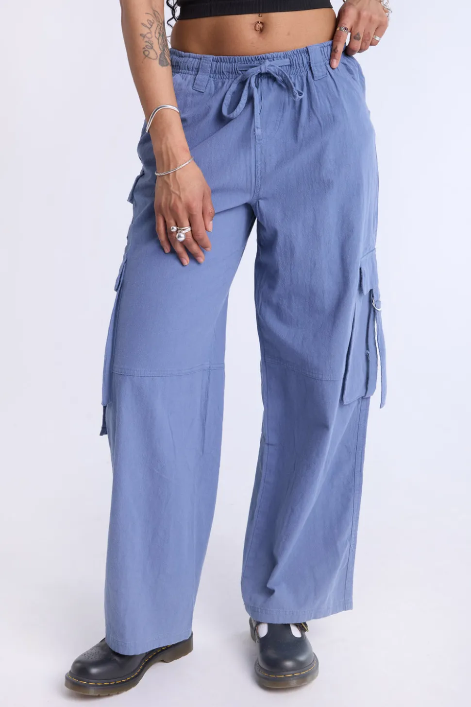 Cotton Wide Leg Cargo Pant