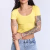 Cropped Scoop Neck Tee