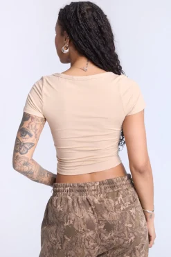 Cropped Scoop Neck Tee