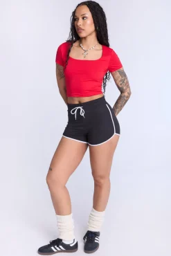 Cropped Square Neck Tee