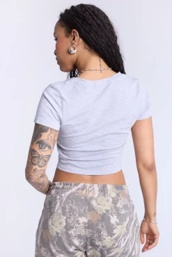Cropped V-Neck Tee