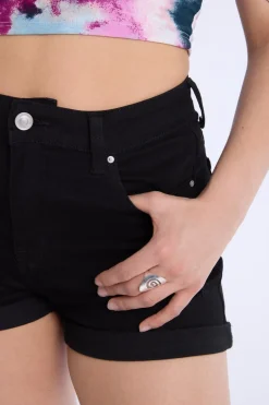 Distressed Rolled Cuff Shorts