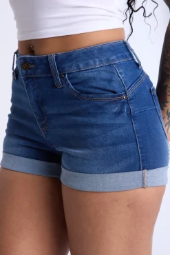 High-Rise Denim Shorts