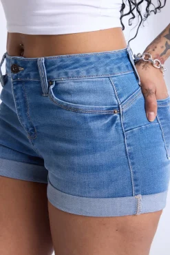 High-Rise Denim Shorts