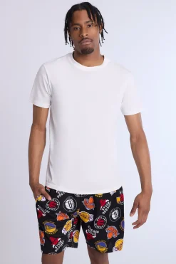 Mens Allover Print NBA Mesh Shorts