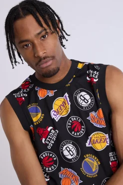Mens Allover Print NBA Mesh Tank Top