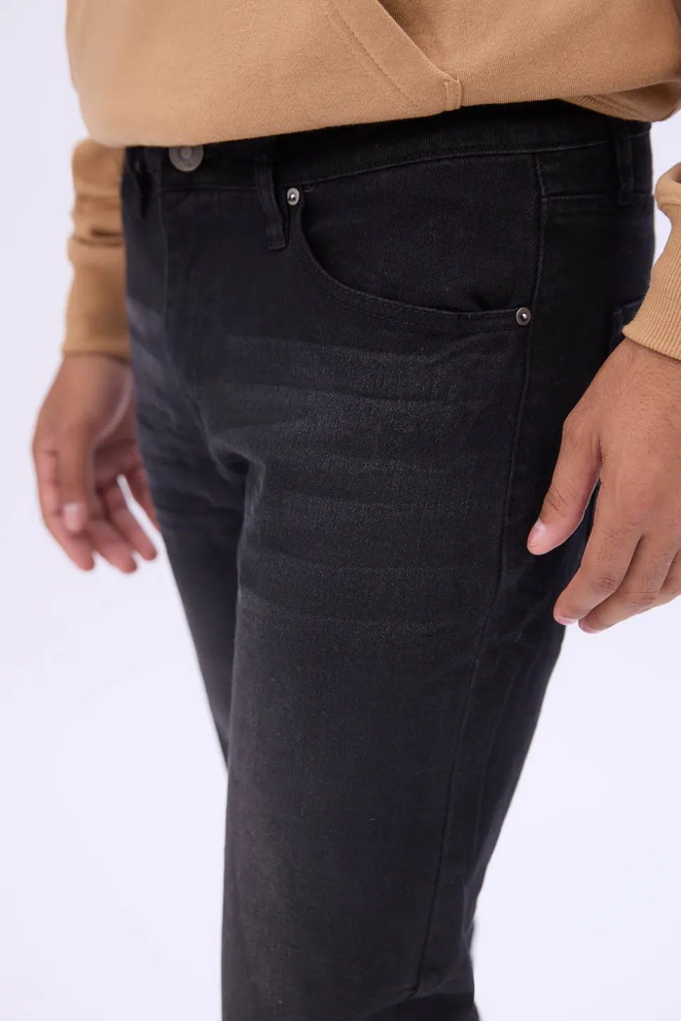 Mens Black Wash Skinny Jeans