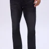 Mens Black Wash Straight Jeans