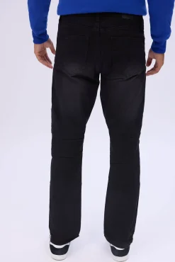 Mens Black Wash Straight Jeans