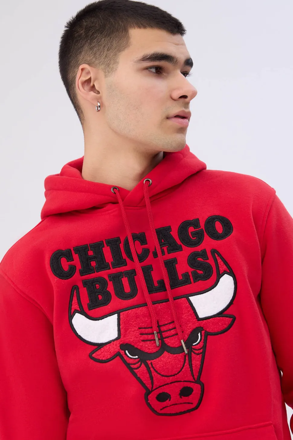 Mens Chicago Bulls Chenille Logo Hoodie