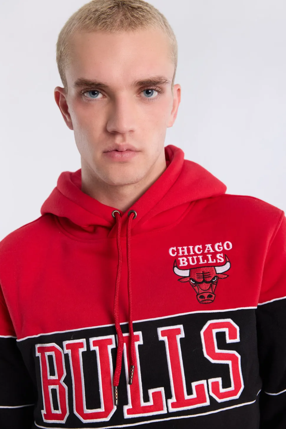 Mens Chicago Bulls Colour Block Hoodie