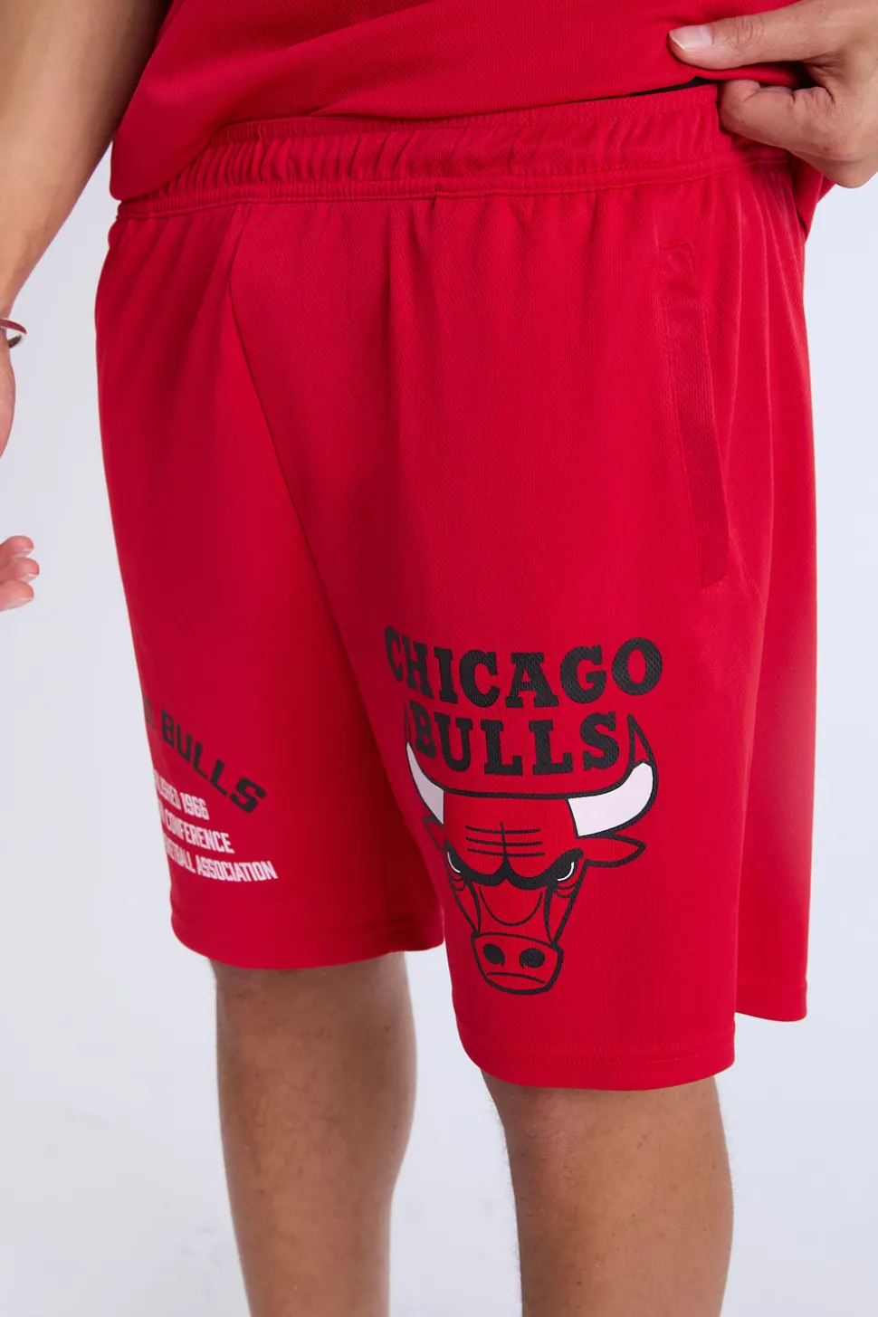 Mens Chicago Bulls Red Mesh Shorts