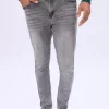 Mens Grey Wash Skinny Jeans