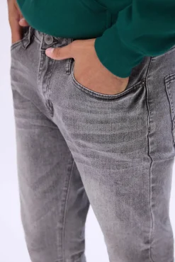 Mens Grey Wash Skinny Jeans