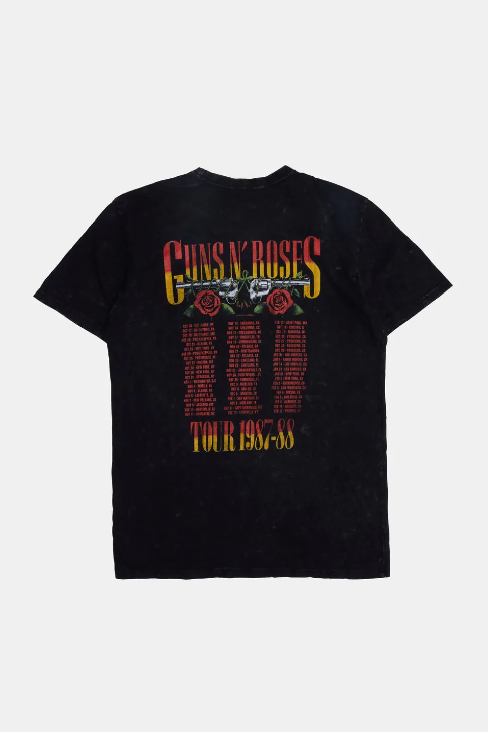 Mens Guns N' Roses World Tour Acid Wash T-Shirt