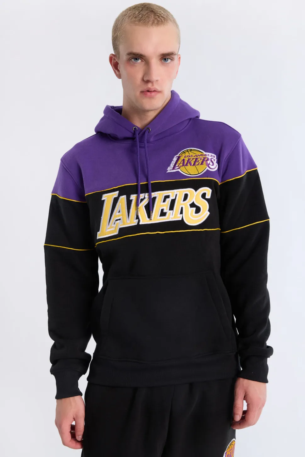 Mens LA Lakers Colour Block Hoodie