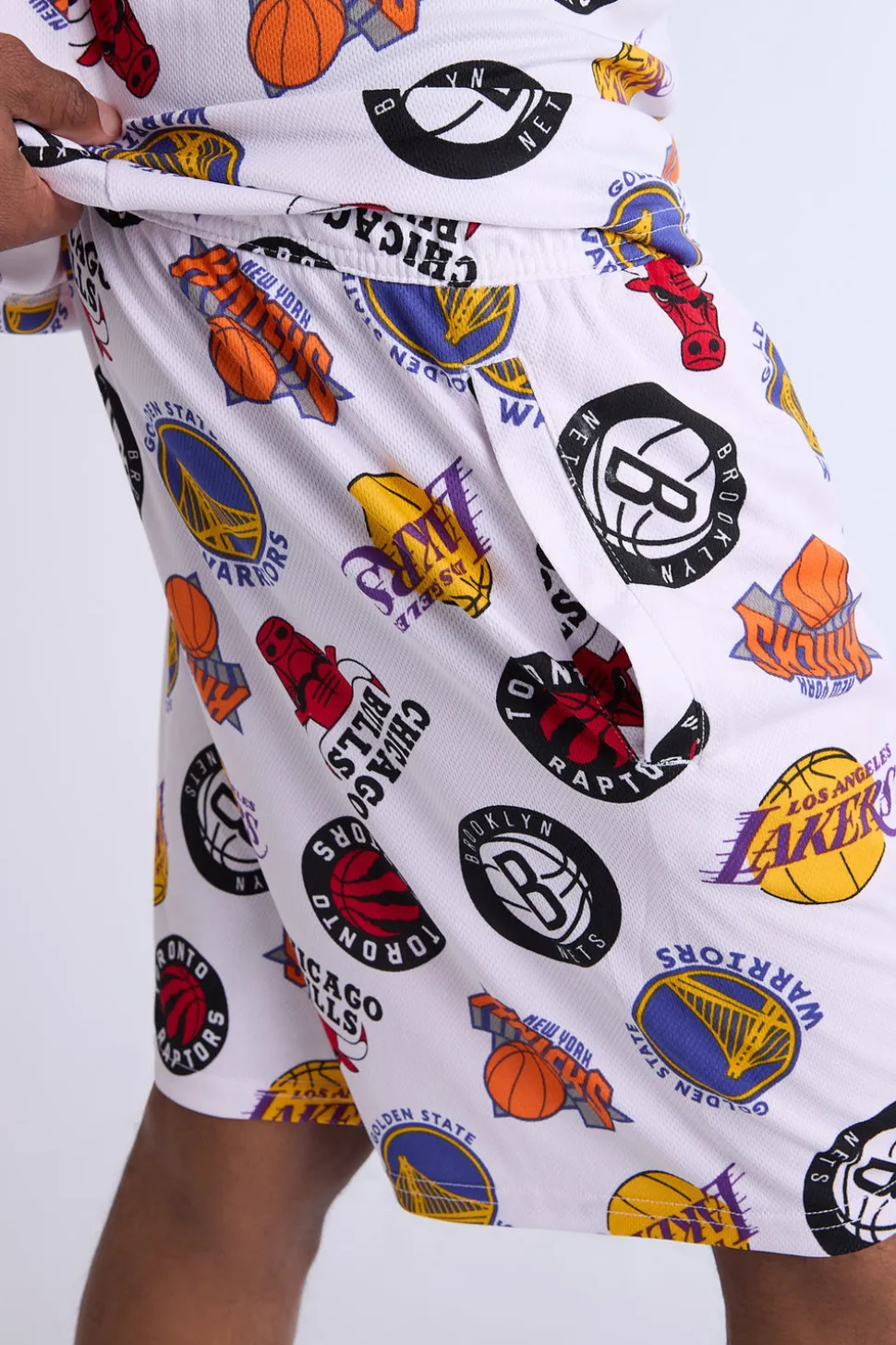 Mens NBA Logo Mesh Shorts