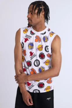 Mens NBA Logo Mesh Tank Top