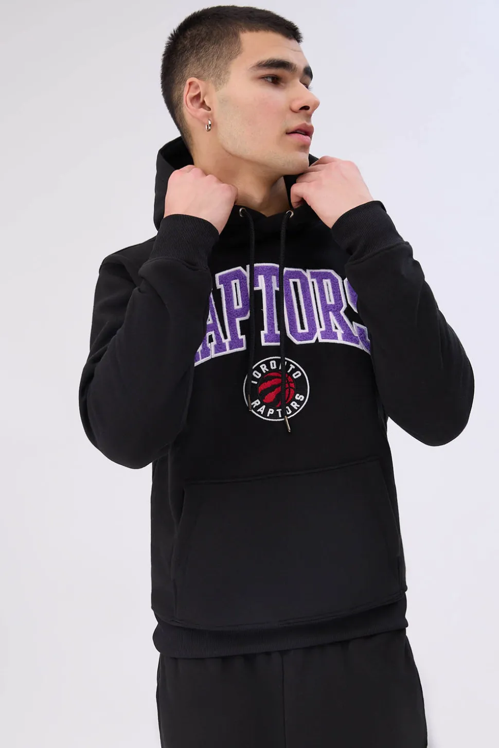 Mens Raptors Chenille Logo Hoodie