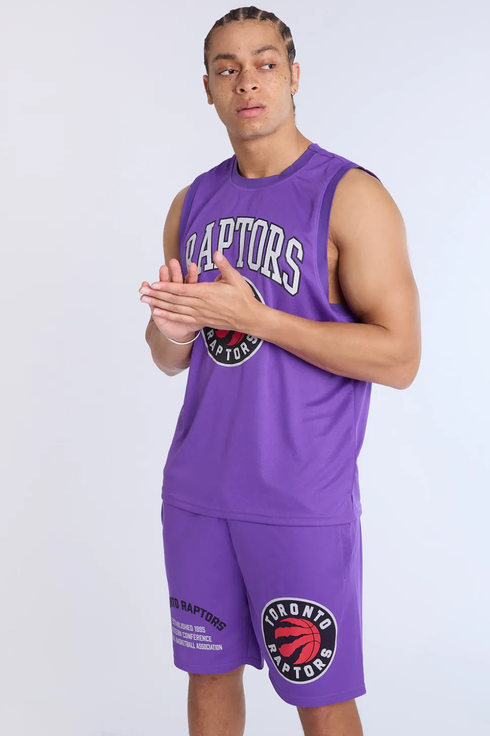 Mens Toronto Raptors Purple Mesh Shorts
