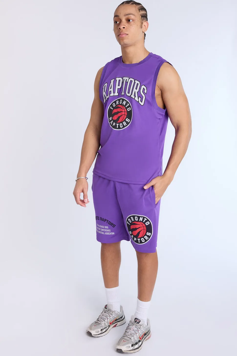 Mens Toronto Raptors Purple Mesh Shorts