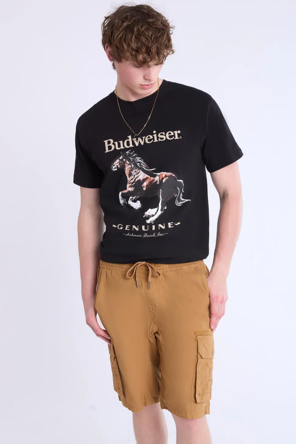 Mens Twill Cargo Jogger Shorts