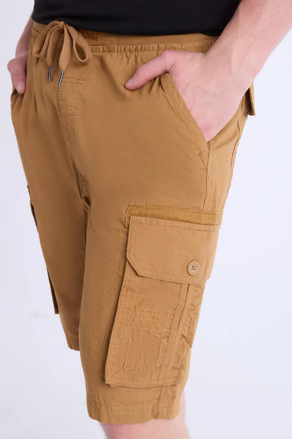 Mens Twill Cargo Jogger Shorts