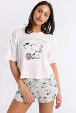 Peanuts Snoopy 2-Piece Pajama Tee & Shorts Set