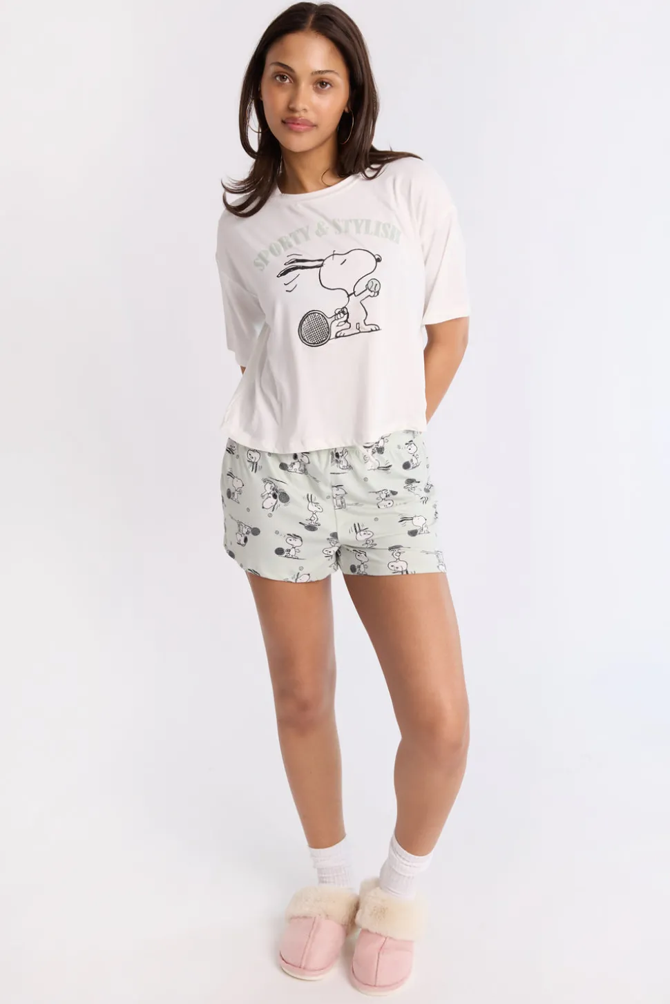 Peanuts Snoopy 2-Piece Pajama Tee & Shorts Set