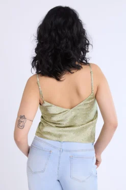 Satin Floral Print V-Neck Cami