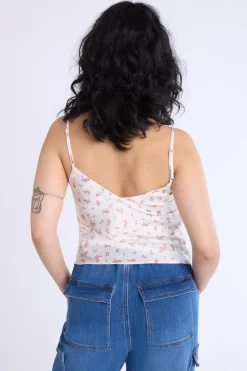 Satin Floral Print V-Neck Cami