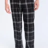 West49 Mens Black Plaid Pajama Bottoms