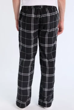 West49 Mens Black Plaid Pajama Bottoms