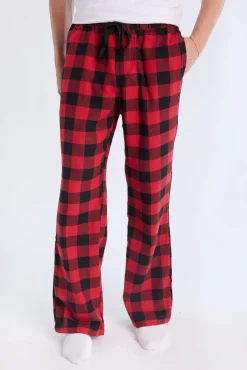 West49 Mens Red Plaid Pajama Bottoms