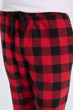 West49 Mens Red Plaid Pajama Bottoms