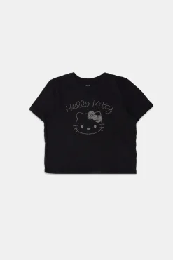 Womens Hello Kitty Rhinestone Baby Tee