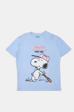 Womens Peanuts Social Club Puff Boyfriend Tee